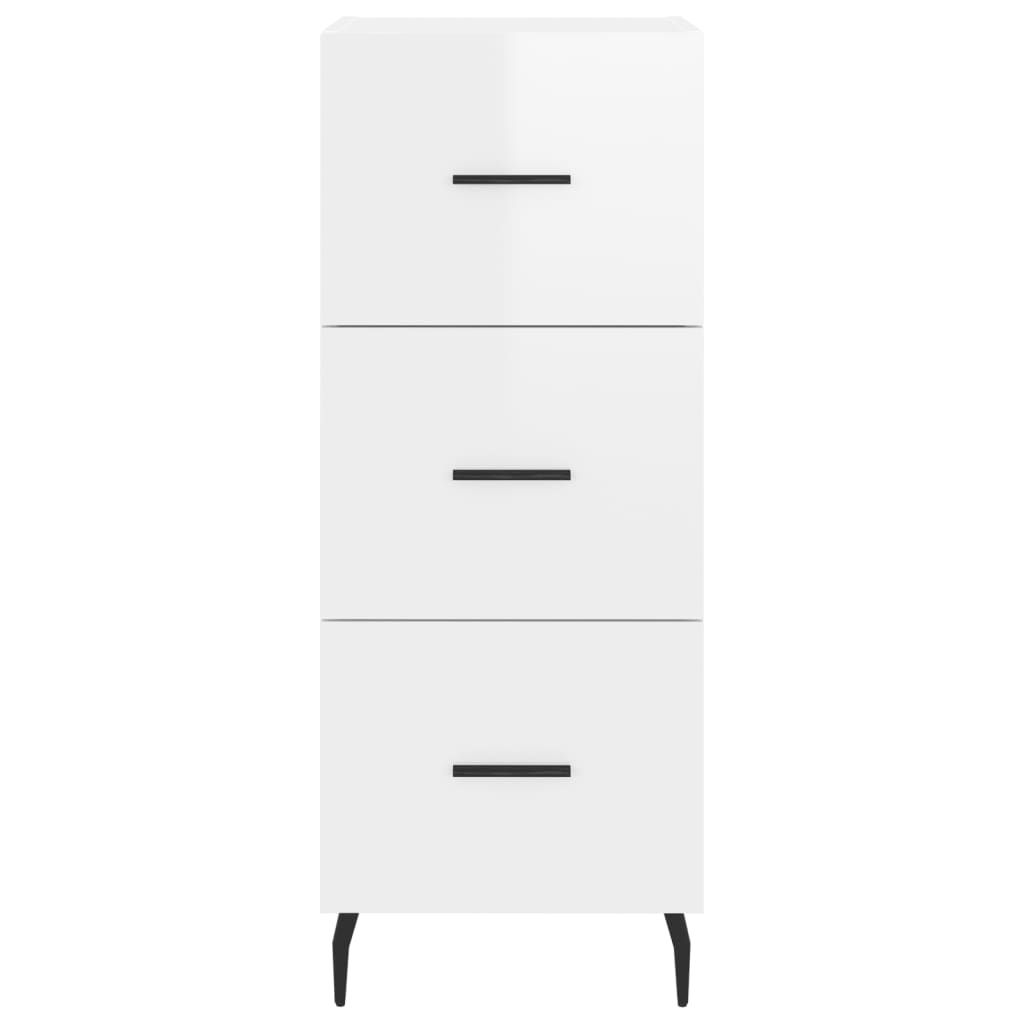 vidaXL Highboard High Gloss White 34.5x34x180 cm Engineered Wood