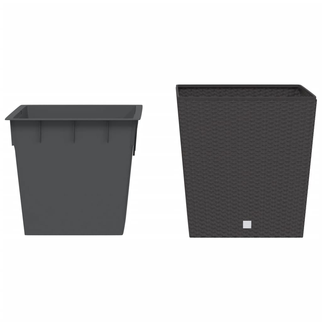 vidaXL Planter with Removable Inner Brown 37 / 64 L PP Rattan