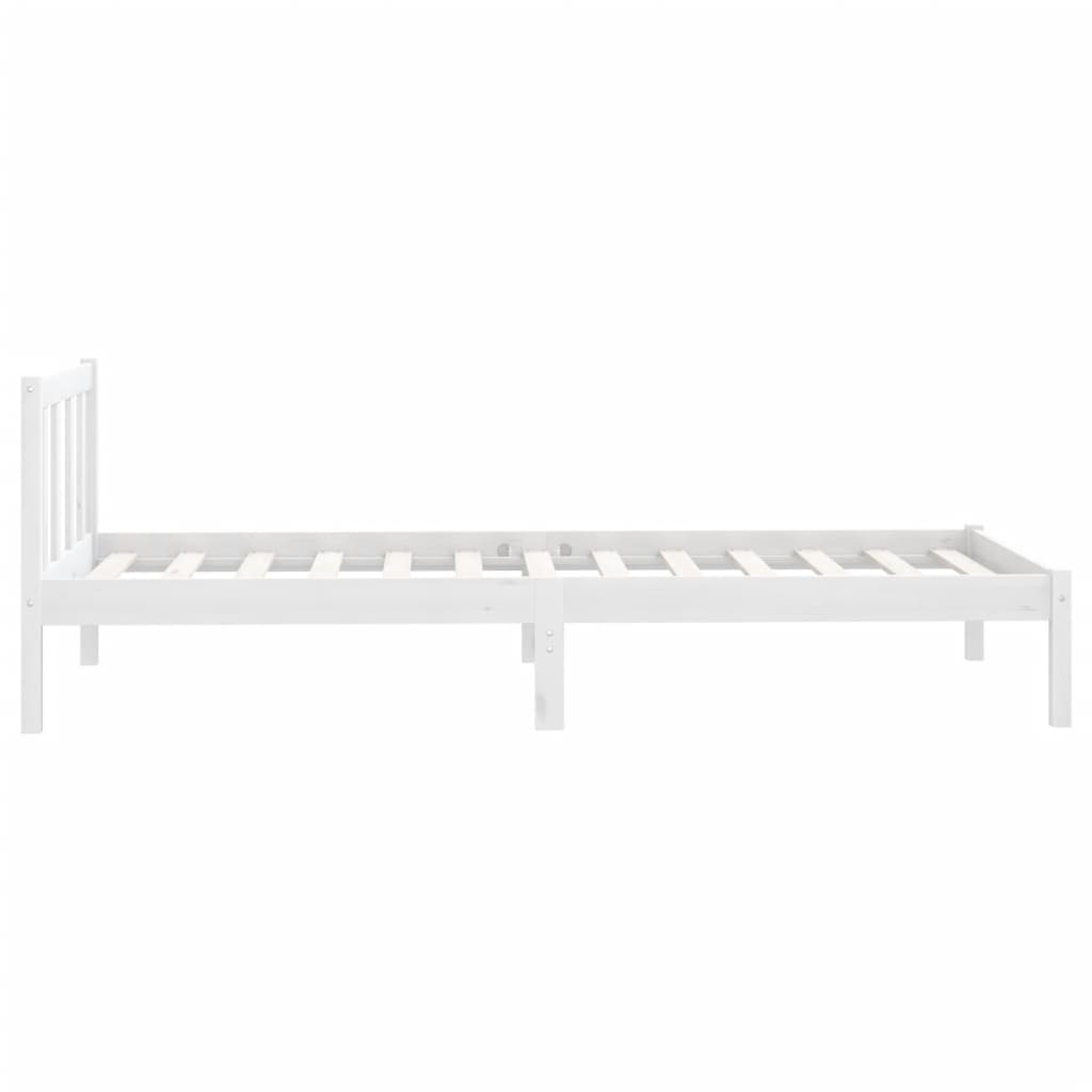 vidaXL Bed Frame without Mattress White Solid Wood 90x200 cm