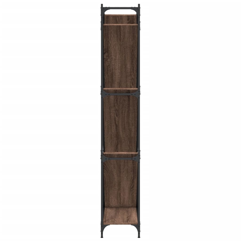 vidaXL Bookcase Brown Oak 79x30x180 cm Engineered Wood and Metal