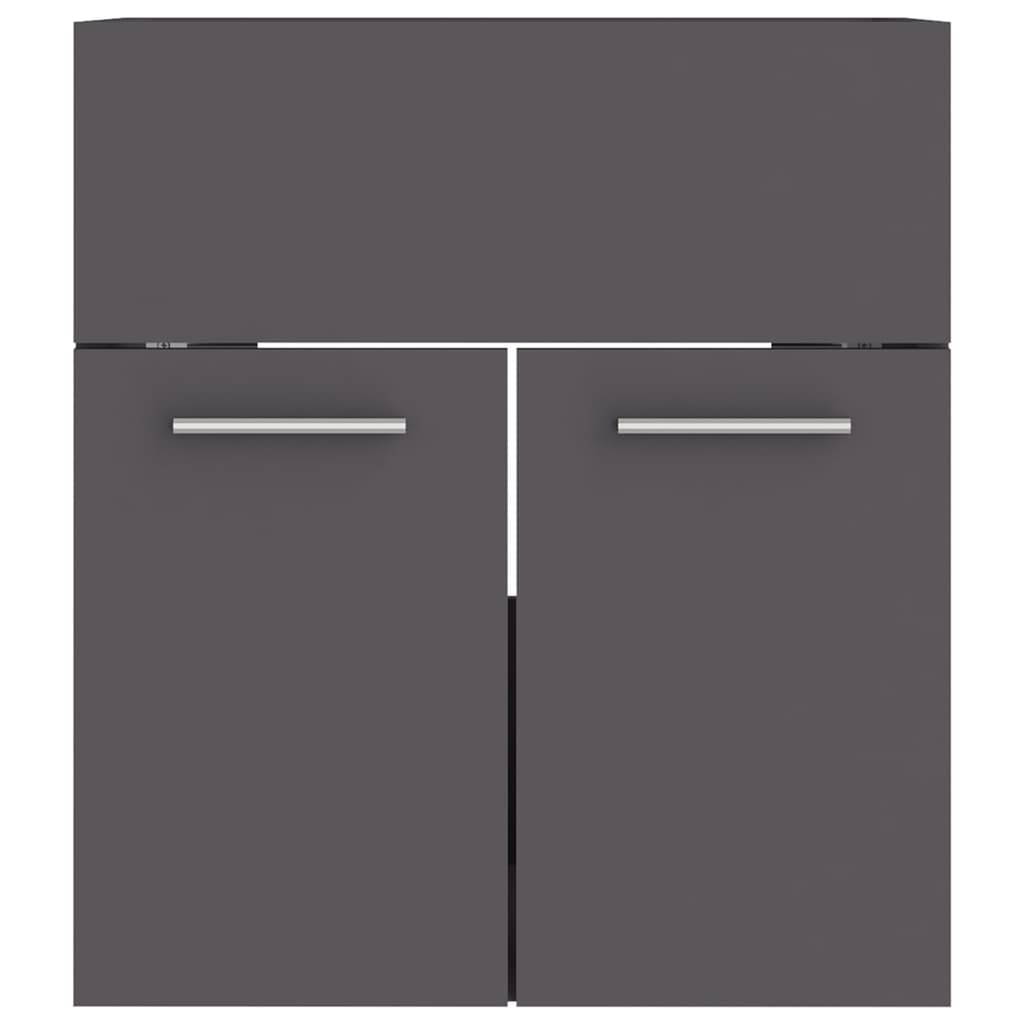 vidaXL Sink Cabinet with Built-in Basin Grey Engineered Wood