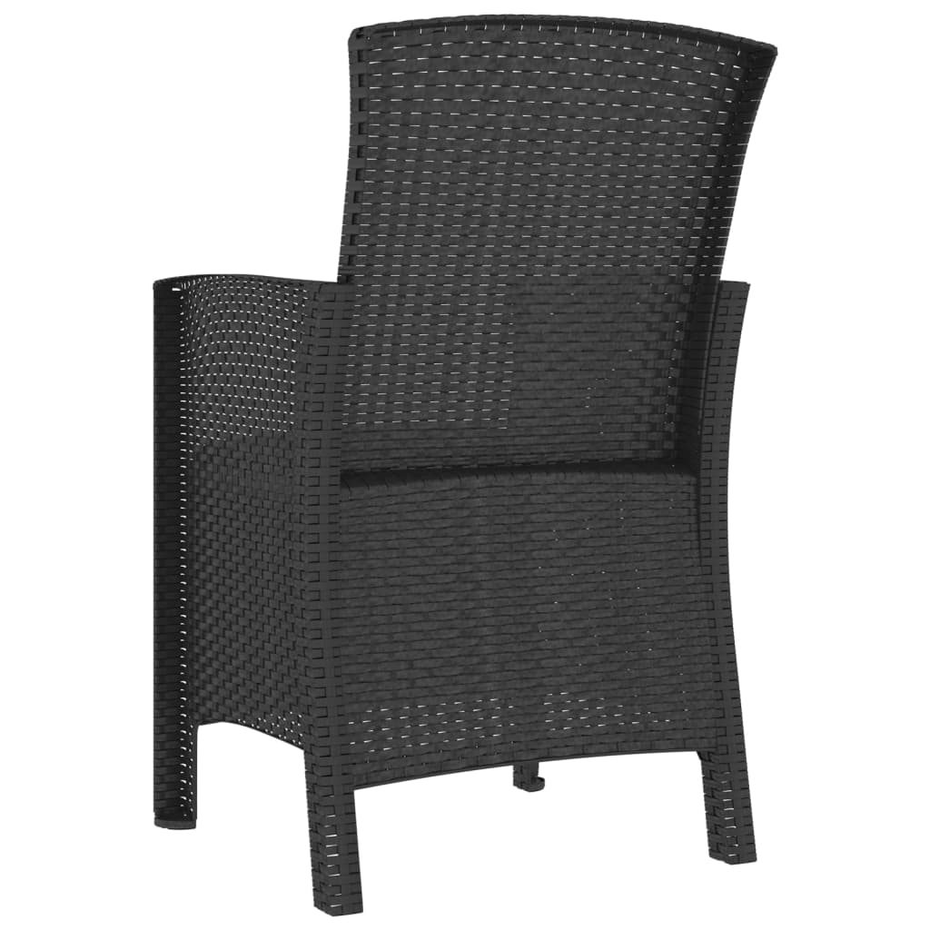 vidaXL Garden Chairs 2 pcs with Cushions PP Rattan Graphite