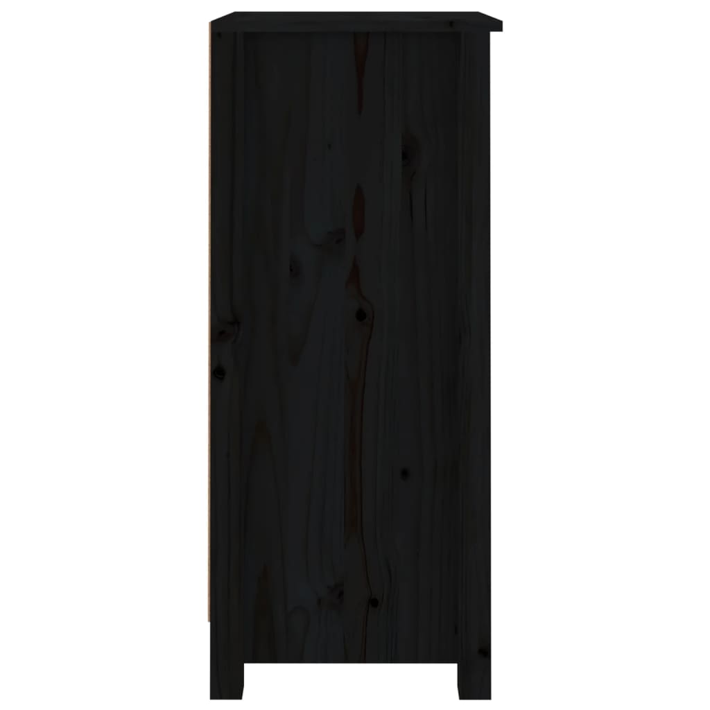 vidaXL Sideboard Black 40x35x80 cm Solid Wood Pine