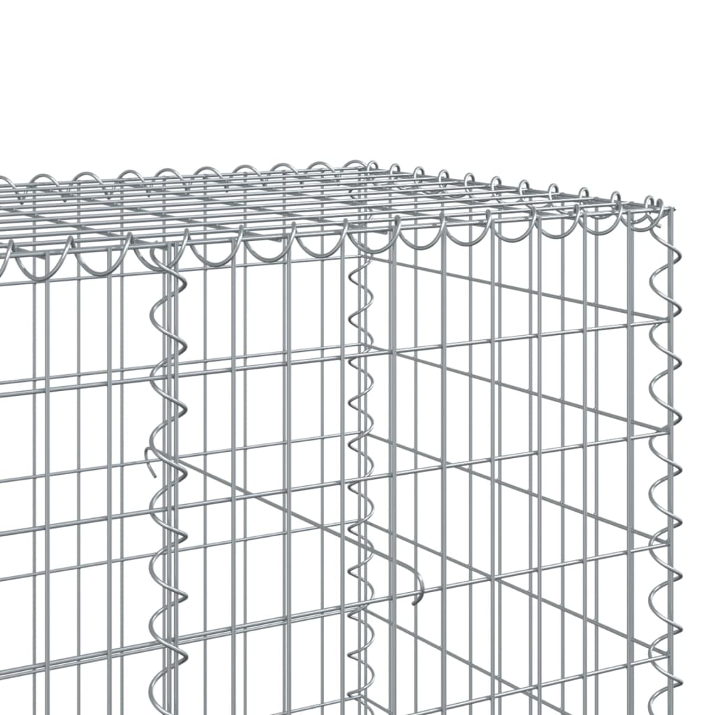 vidaXL Gabion Basket with Cover 550x100x100 cm Galvanised Iron