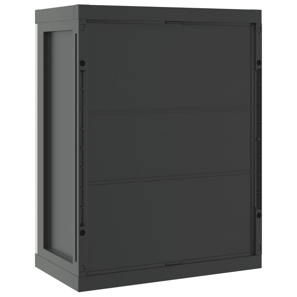 vidaXL Outdoor Storage Cabinet Grey and Black 65x37x85 cm PP