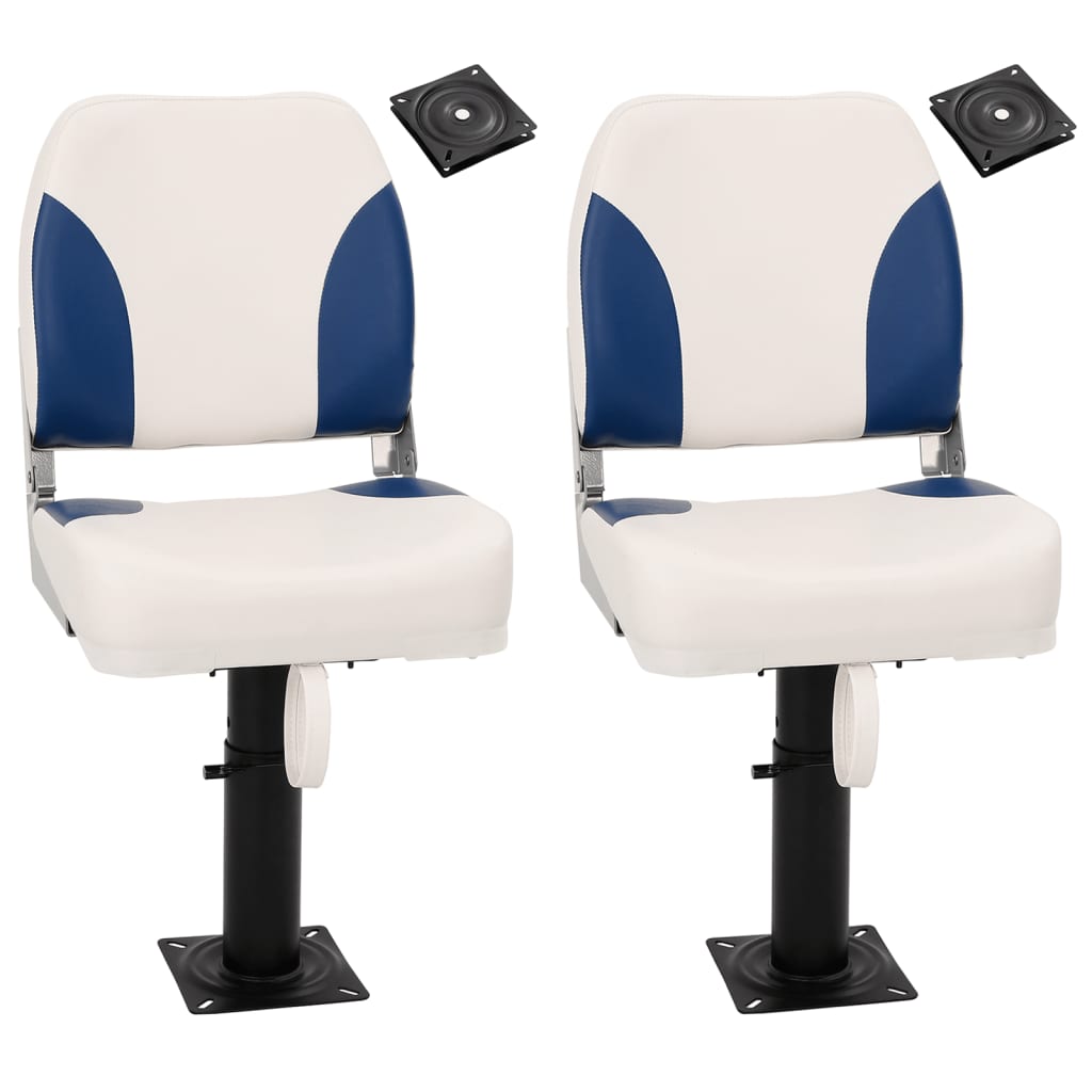 vidaXL Boat Seats 2 pcs with Pedestal Height Adjustable 360° Rotatable