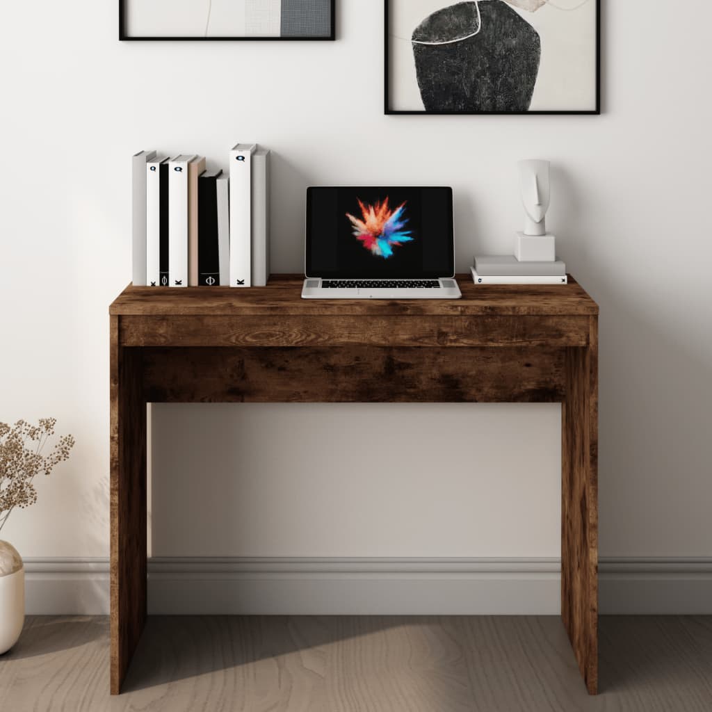 vidaXL Desk Smoked Oak 90x40x72 cm Engineered Wood