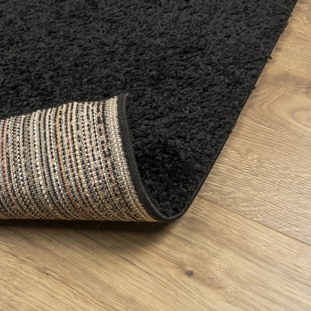 vidaXL Shaggy Rug PAMPLONA High Pile Modern Black 100x200 cm