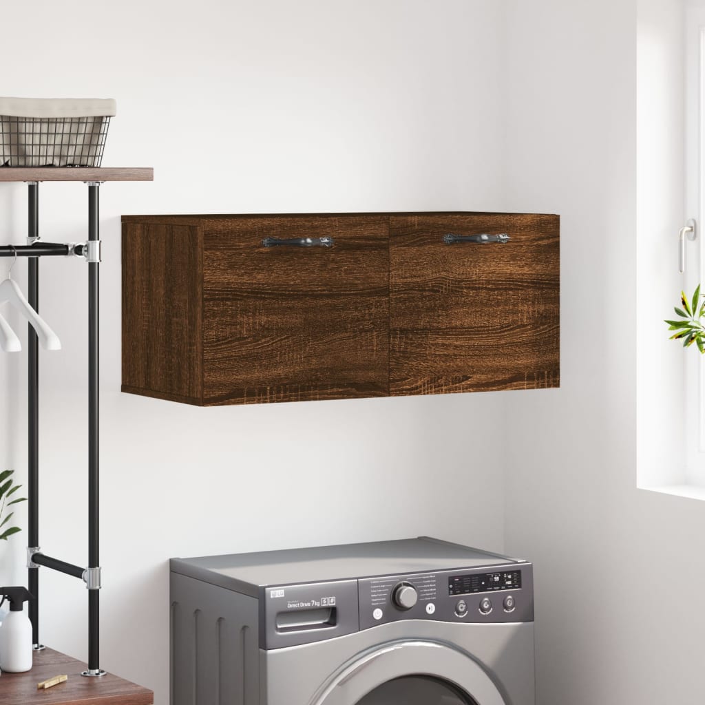 vidaXL Wall Cabinet Brown Oak 80x36.5x35 cm Engineered Wood