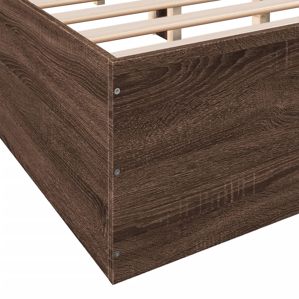 vidaXL Bed Frame without Mattress Brown Oak 150x200 cm King Size