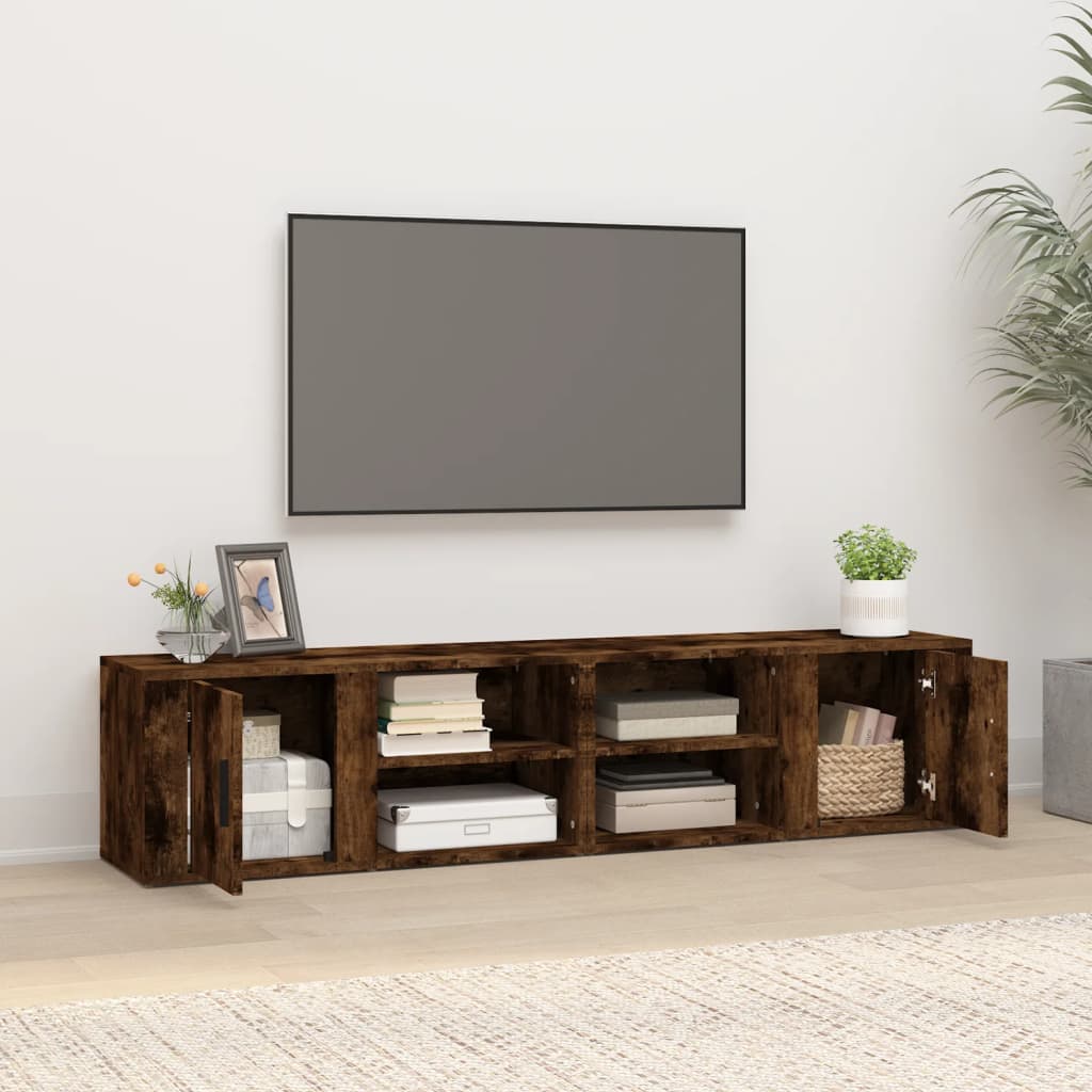 vidaXL TV Cabinets 2 pcs Smoked Oak 80x31.5x36 cm Engineered Wood