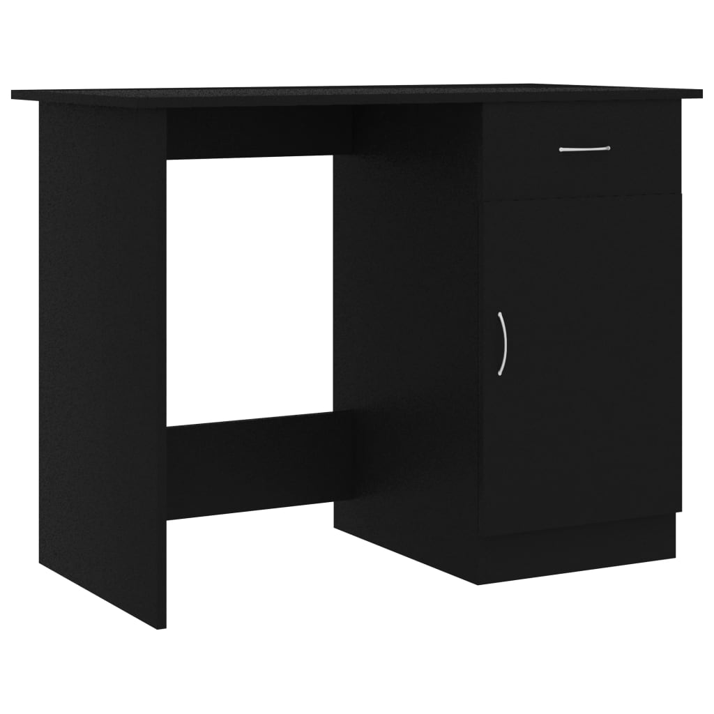 vidaXL Desk Black 100x50x76 cm Engineered Wood