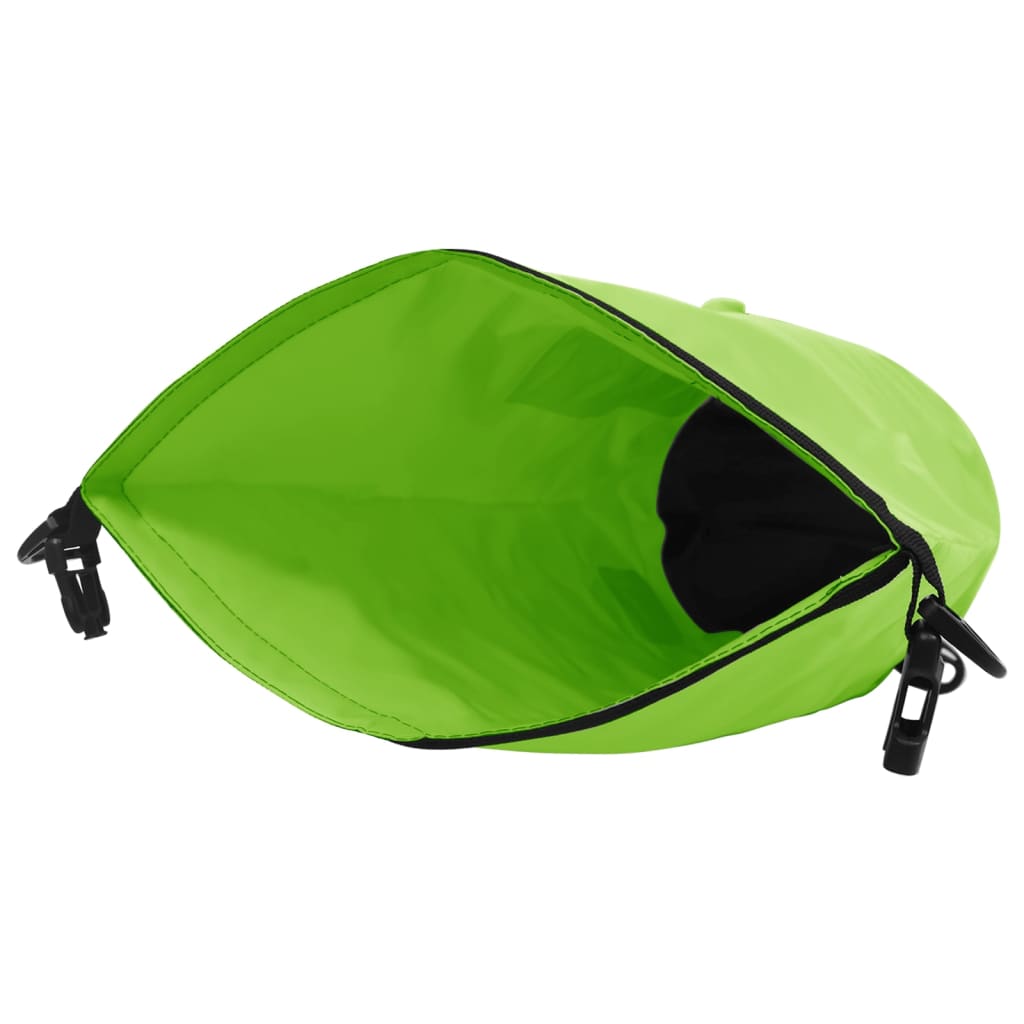 vidaXL Dry Bag with Zipper Green 15 L PVC