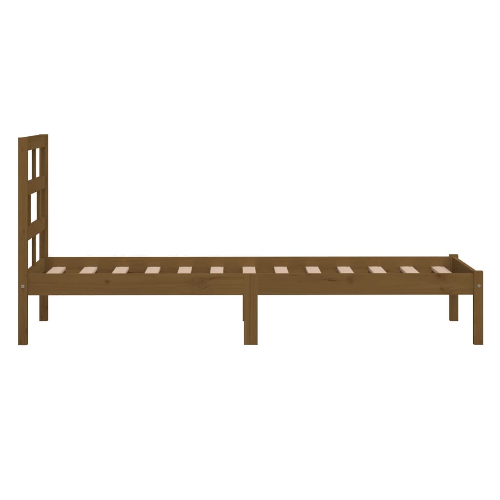 vidaXL Bed Frame without Mattress Honey Brown Solid Wood 100x200 cm (810010+814182)