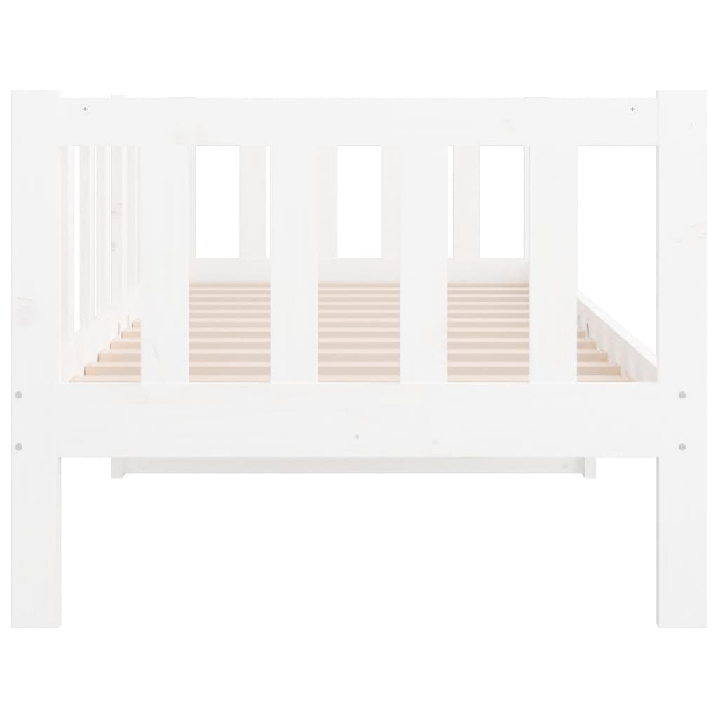 vidaXL Day Bed without Mattress White 90x190 cm Single Solid Wood Pine