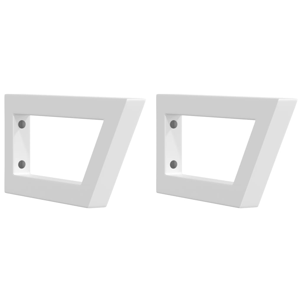 vidaXL Shelf Brackets for Washbasin 2 pcs White Trapezium Steel