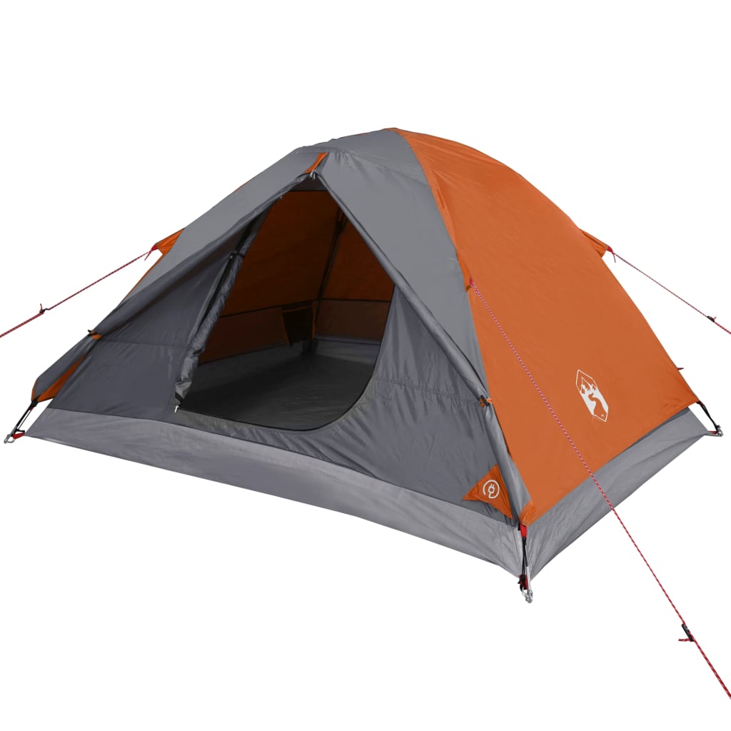 vidaXL Camping Tent Dome 3-Person Orange Waterproof