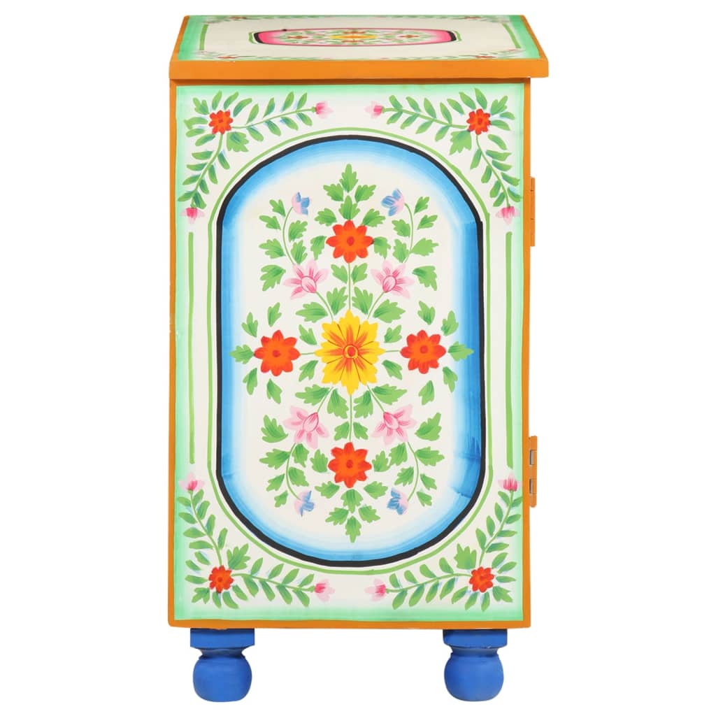 vidaXL Hand Painted Sideboard 70x35x60 cm Solid Mango Wood