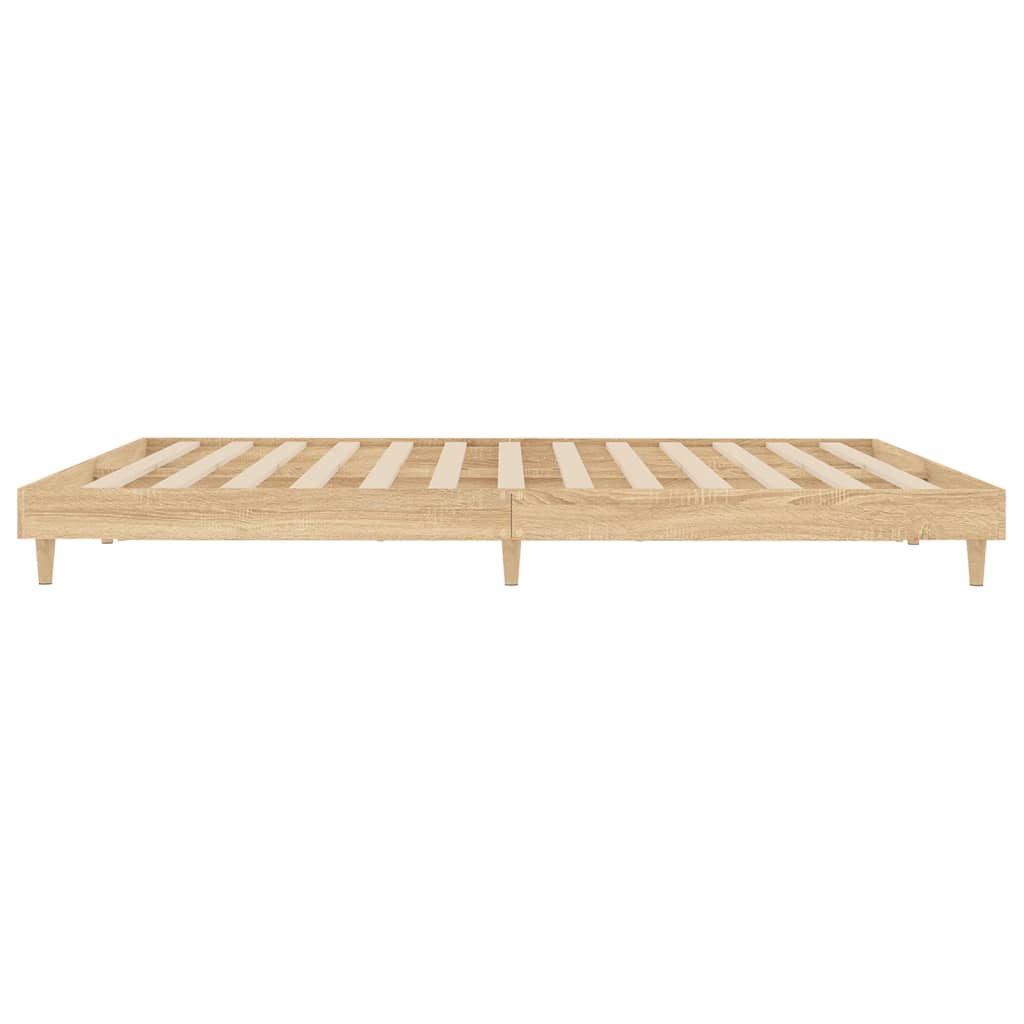 vidaXL Bed Frame without Mattress Sonoma Oak 200x200 cm Engineered Wood