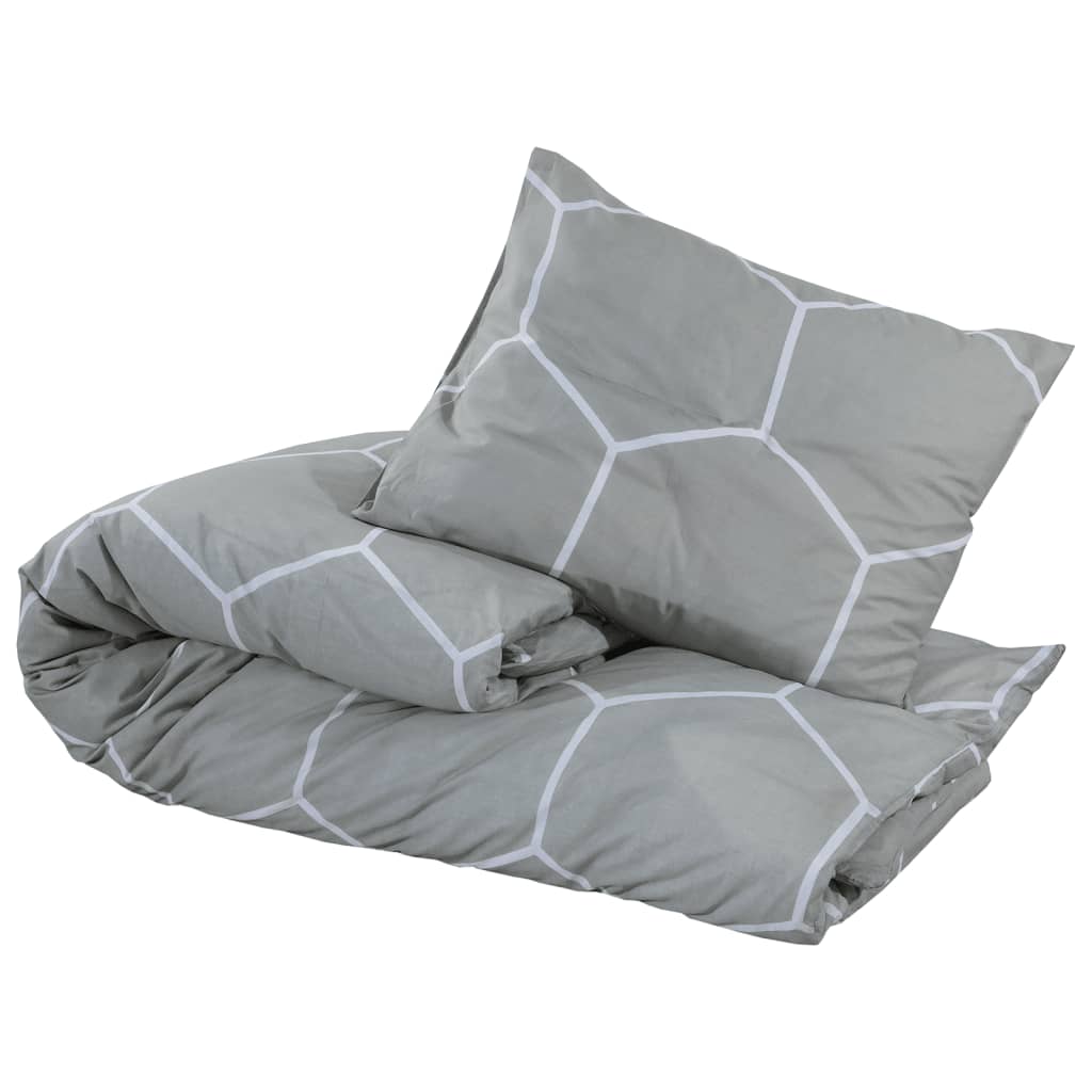 vidaXL Duvet Cover Set Grey 220x240 cm Cotton