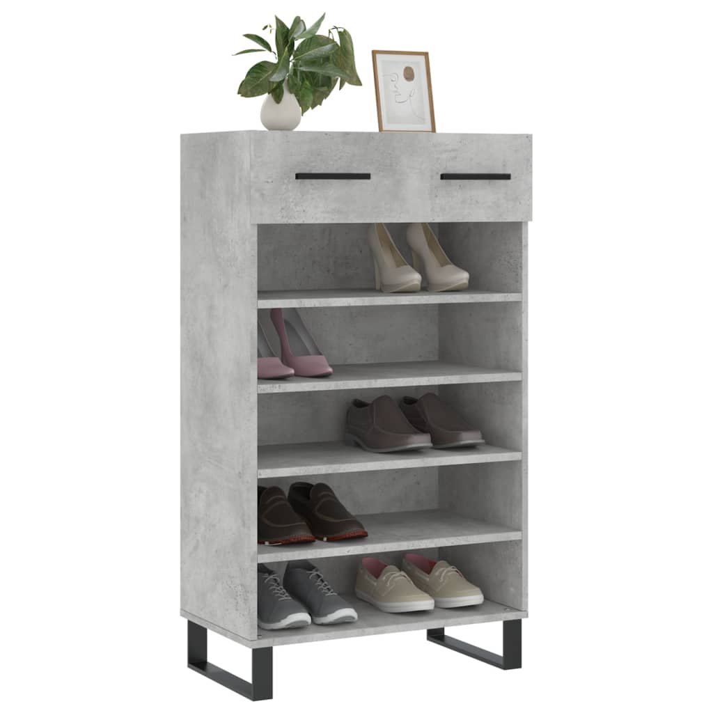 vidaXL Shoe Cabinet Concrete Grey 60x35x105 cm Engineered Wood