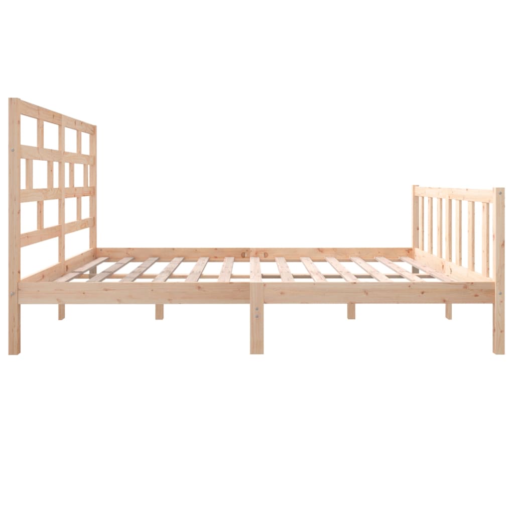 vidaXL Bed Frame without Mattress Solid Wood Pine King Size