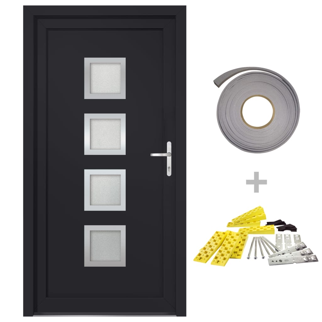 vidaXL Front Door Anthracite 108x200 cm PVC