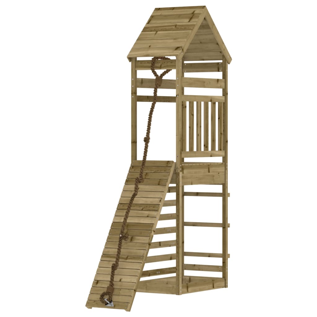 vidaXL Playhouse with Climbing Wall Impregnated Wood Pine