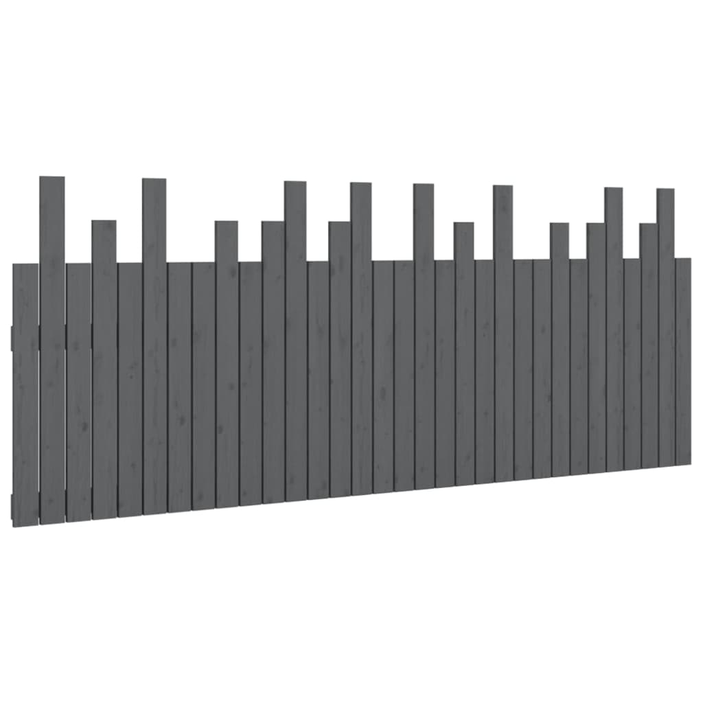 vidaXL Wall Headboard Grey 204x3x80 cm Solid Wood Pine