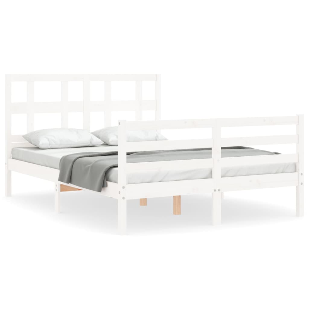 vidaXL Bed Frame without Mattress White 120x200 cm Solid Wood