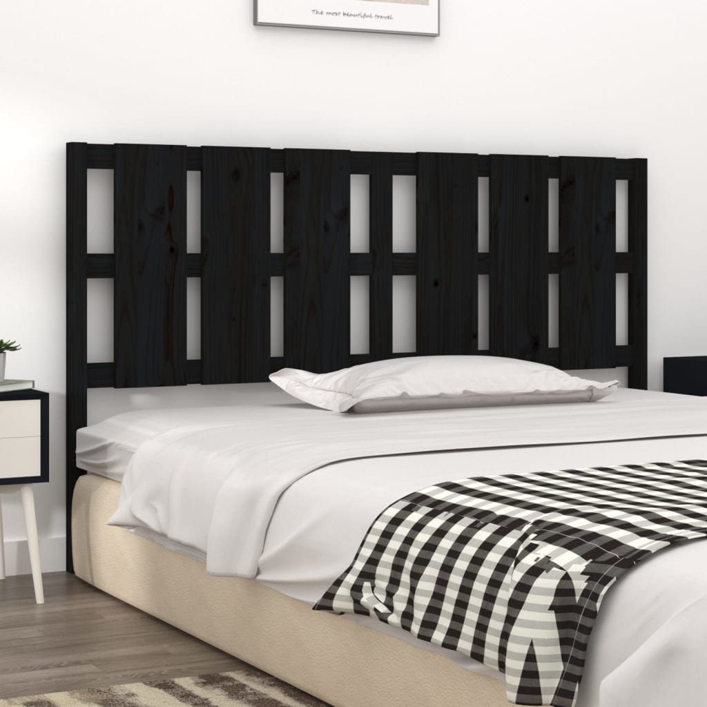 vidaXL Bed Headboard Black 165.5x4x100 cm Solid Wood Pine