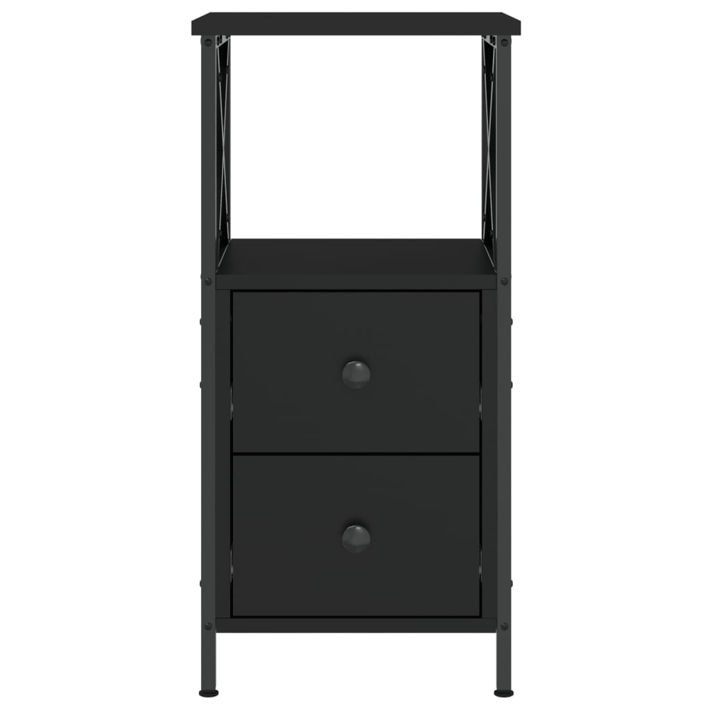 vidaXL Bedside Cabinet Black 34x35.5x70 cm Engineered Wood