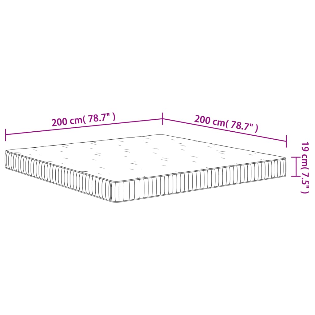 vidaXL Pocket Spring Mattress Medium 200x200 cm