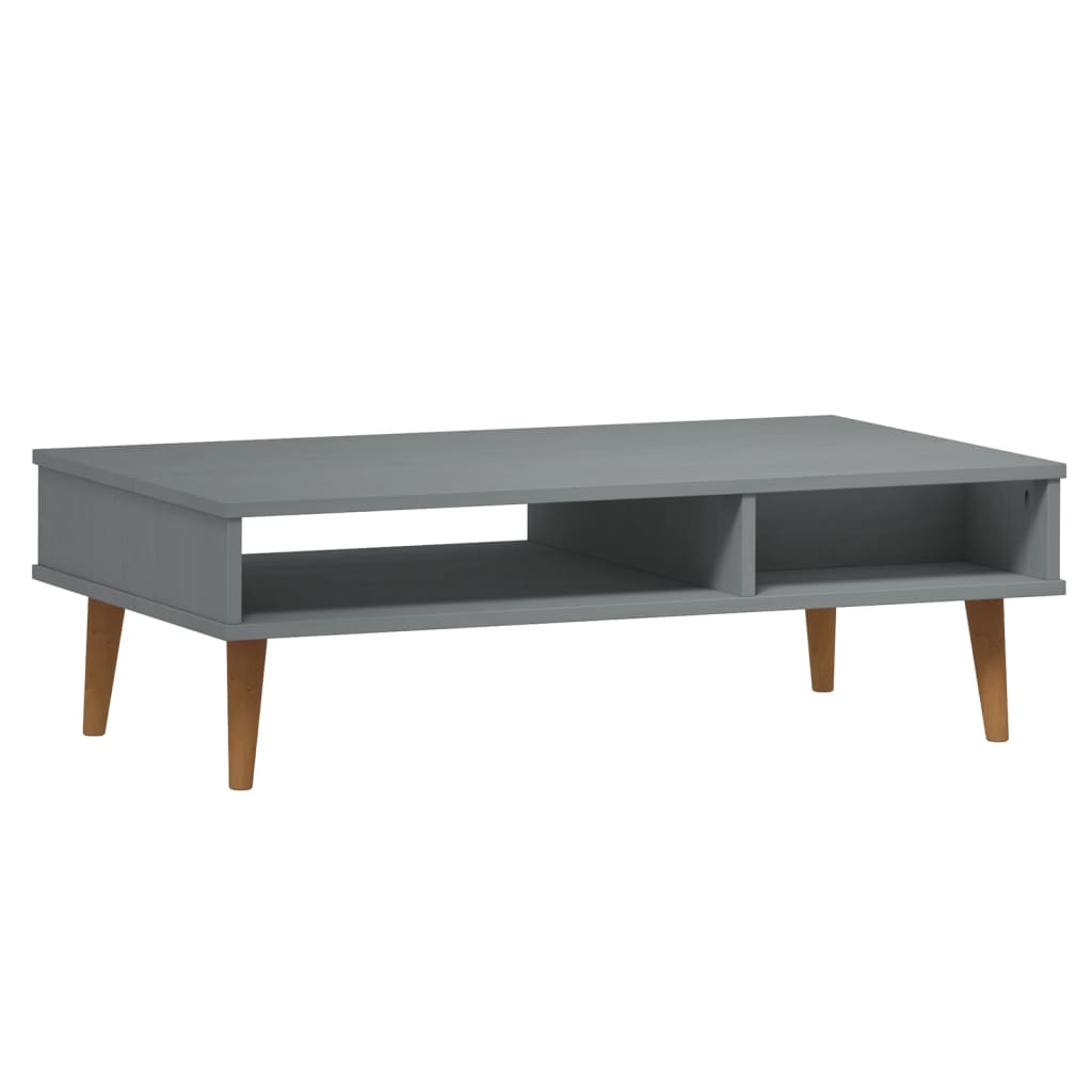 vidaXL Coffee Table MOLDE Grey 100x55x31 cm Solid Wood Pine