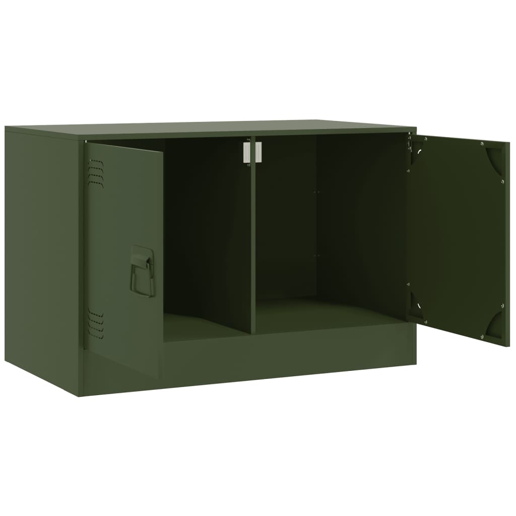 vidaXL TV Cabinet Olive Green 67x39x44 cm Steel