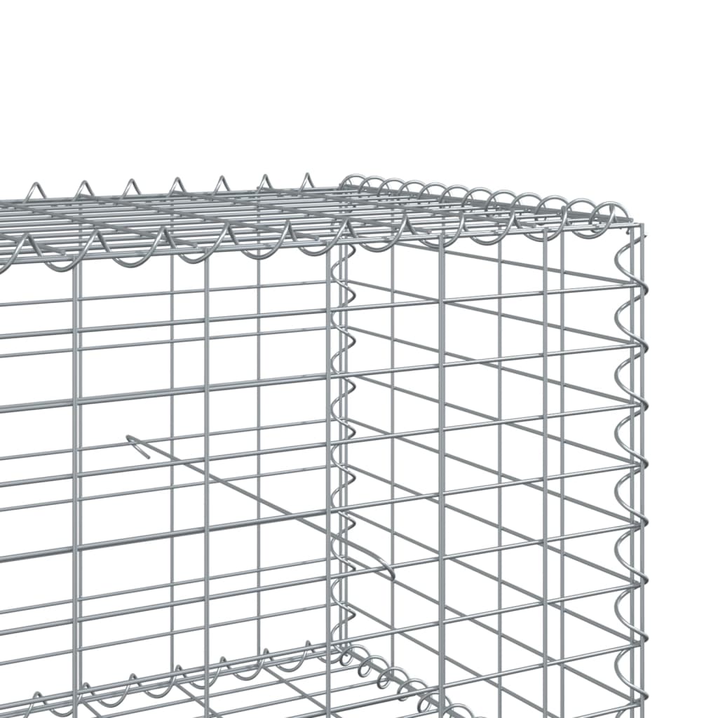 vidaXL Gabion Basket with Cover 1000x100x50 cm Galvanised Iron