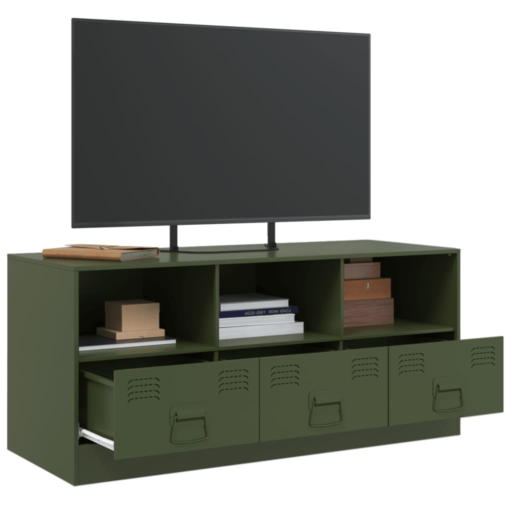 vidaXL TV Cabinet Olive Green 99x39x44 cm Steel