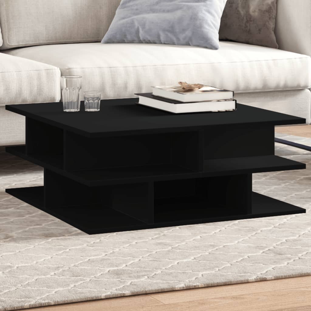 vidaXL Coffee Table Black 70x70x29 cm Engineered Wood