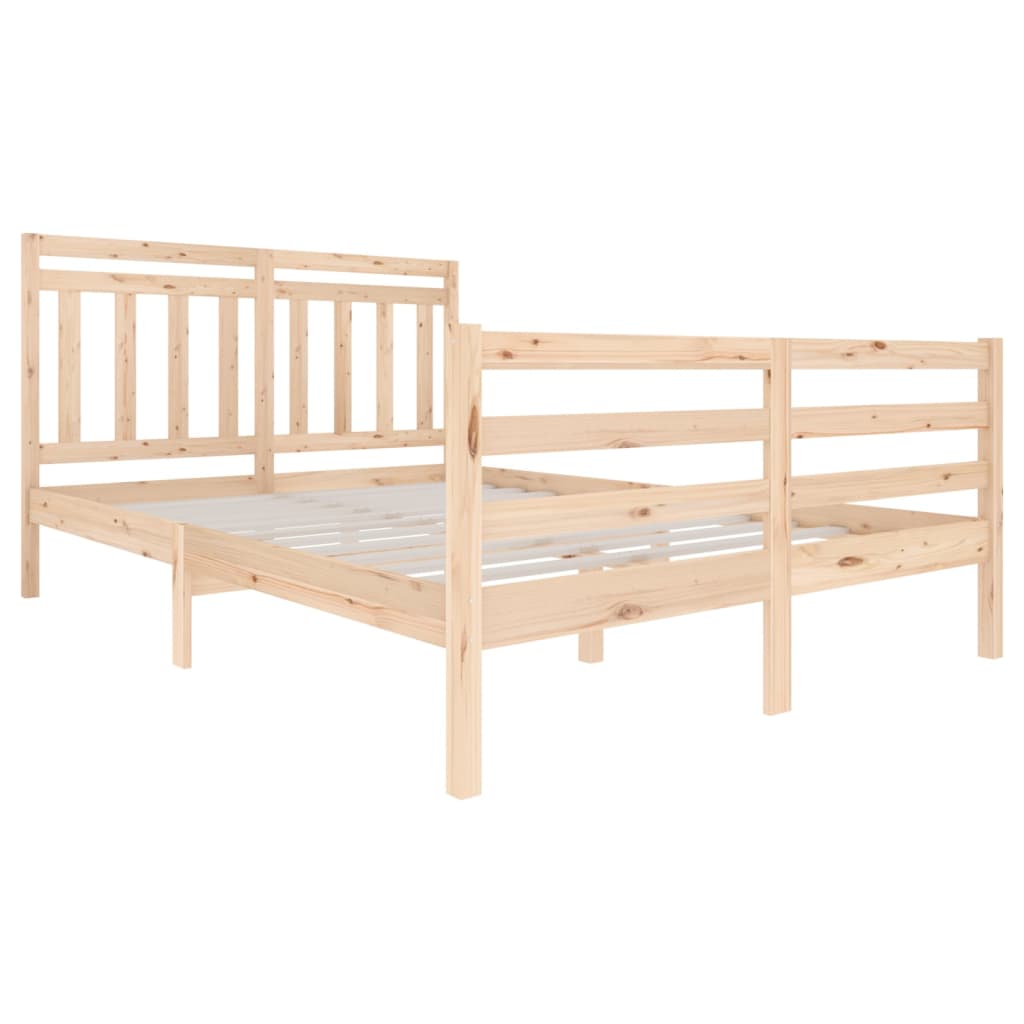 vidaXL Bed Frame without Mattress Solid Wood 140x200 cm (810430+814094)