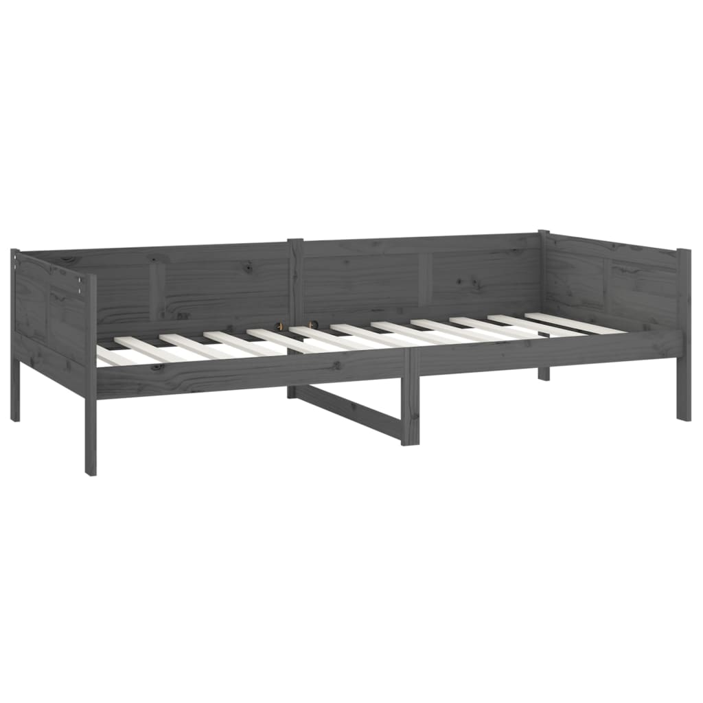 vidaXL Day Bed without Mattress Grey Solid Wood Pine 90x190 cm Single