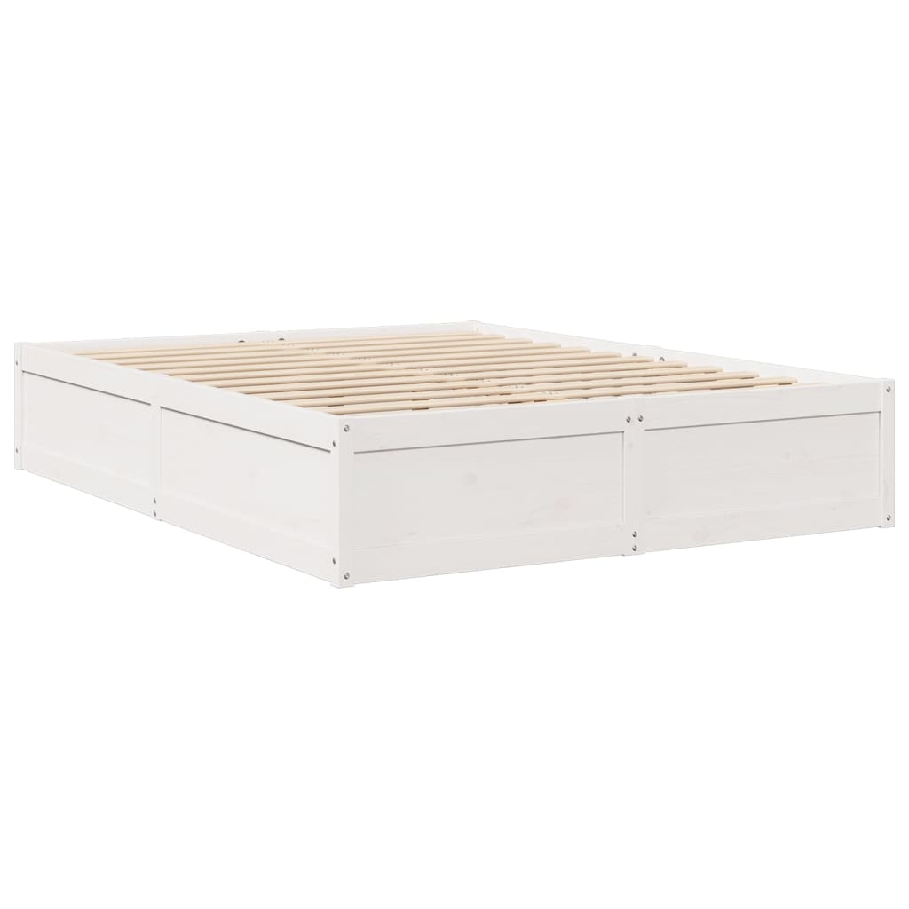 vidaXL Bed with Mattress White 140x200 cm Solid Wood Pine