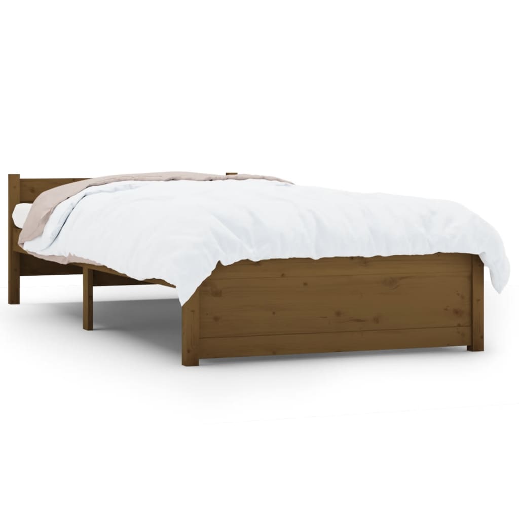 vidaXL Bed Frame without Mattress Honey Brown Solid Wood 90x190 cm Single