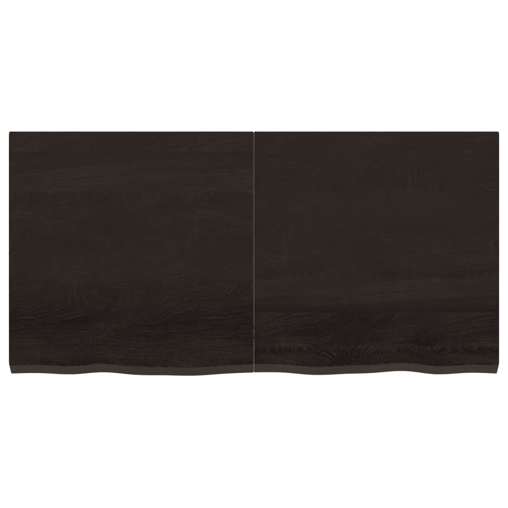 vidaXL Bathroom Countertop Dark Brown 120x60x(2-4) cm Treated Solid Wood