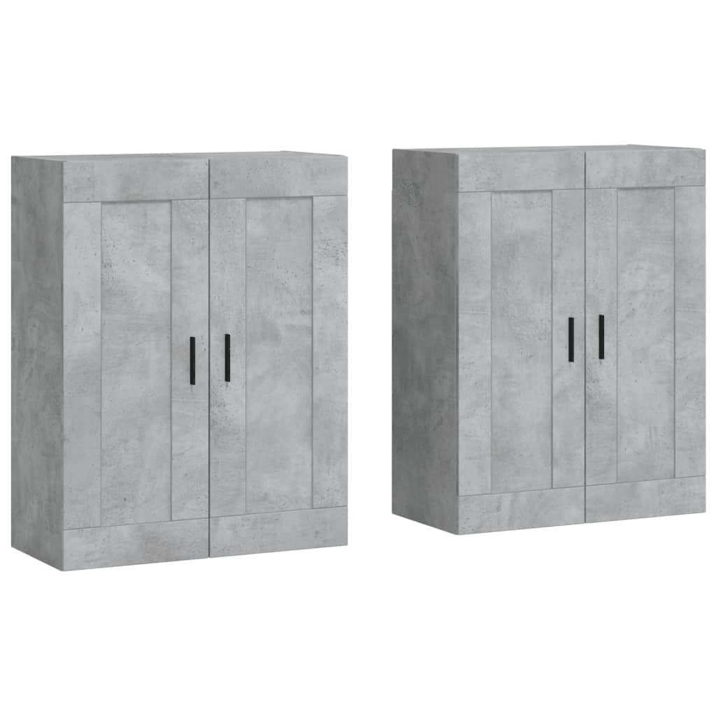 vidaXL Wall Mounted Cabinets 2 pcs Concrete Grey Engineered Wood