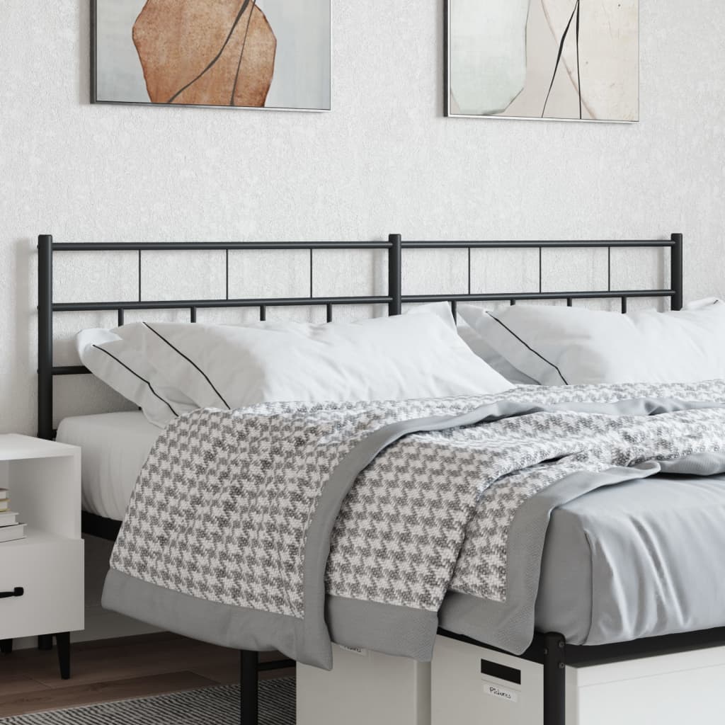 vidaXL Metal Headboard Black 180 cm