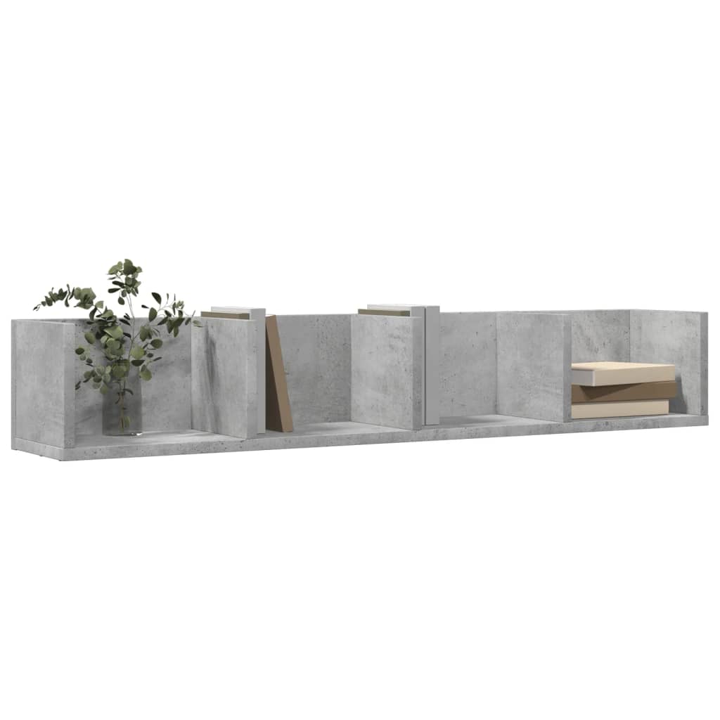 vidaXL Wall Cabinet Concrete Grey 99x18x16.5 cm Engineered Wood