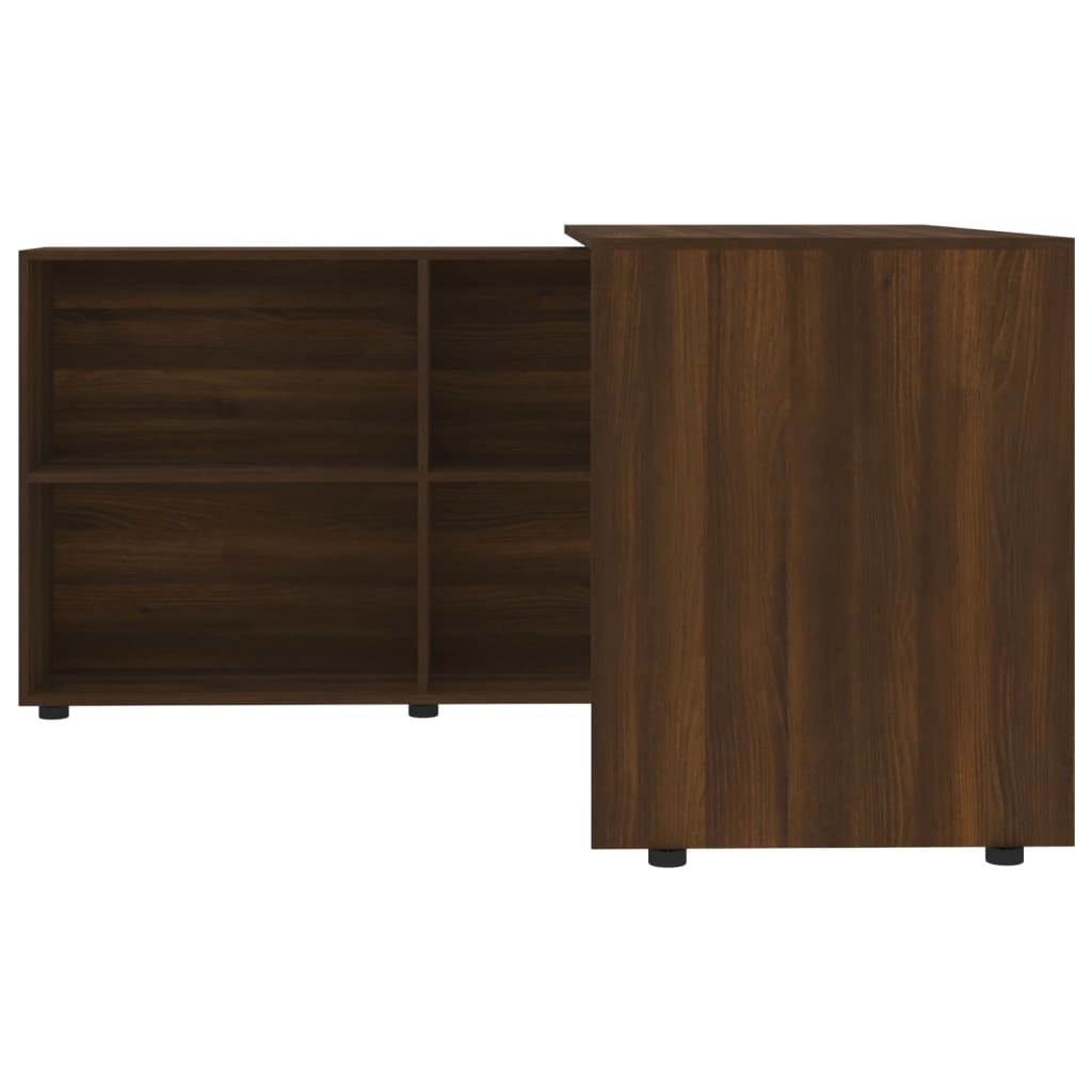 vidaXL Corner Desk Brown Oak Engineered Wood