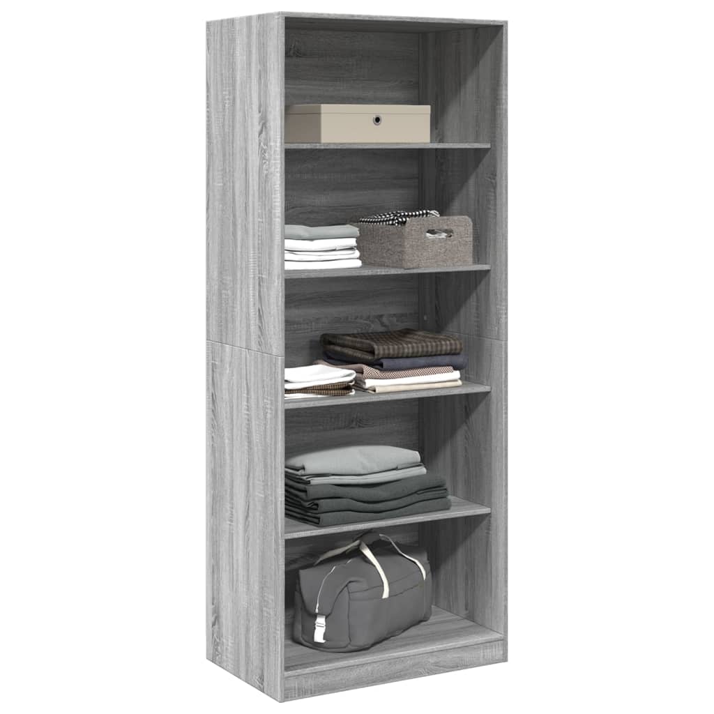 vidaXL Wardrobe Grey Sonoma 80x50x200 cm Engineered Wood