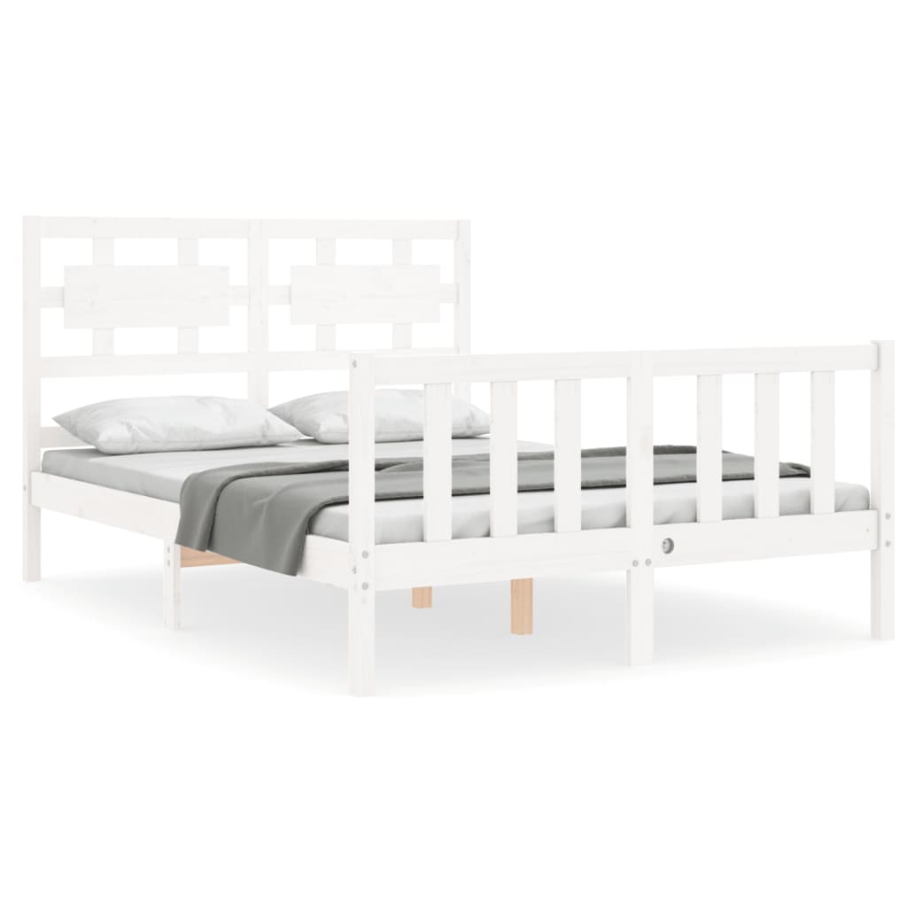 vidaXL Bed Frame without Mattress White 140x200 cm Solid Wood Pine