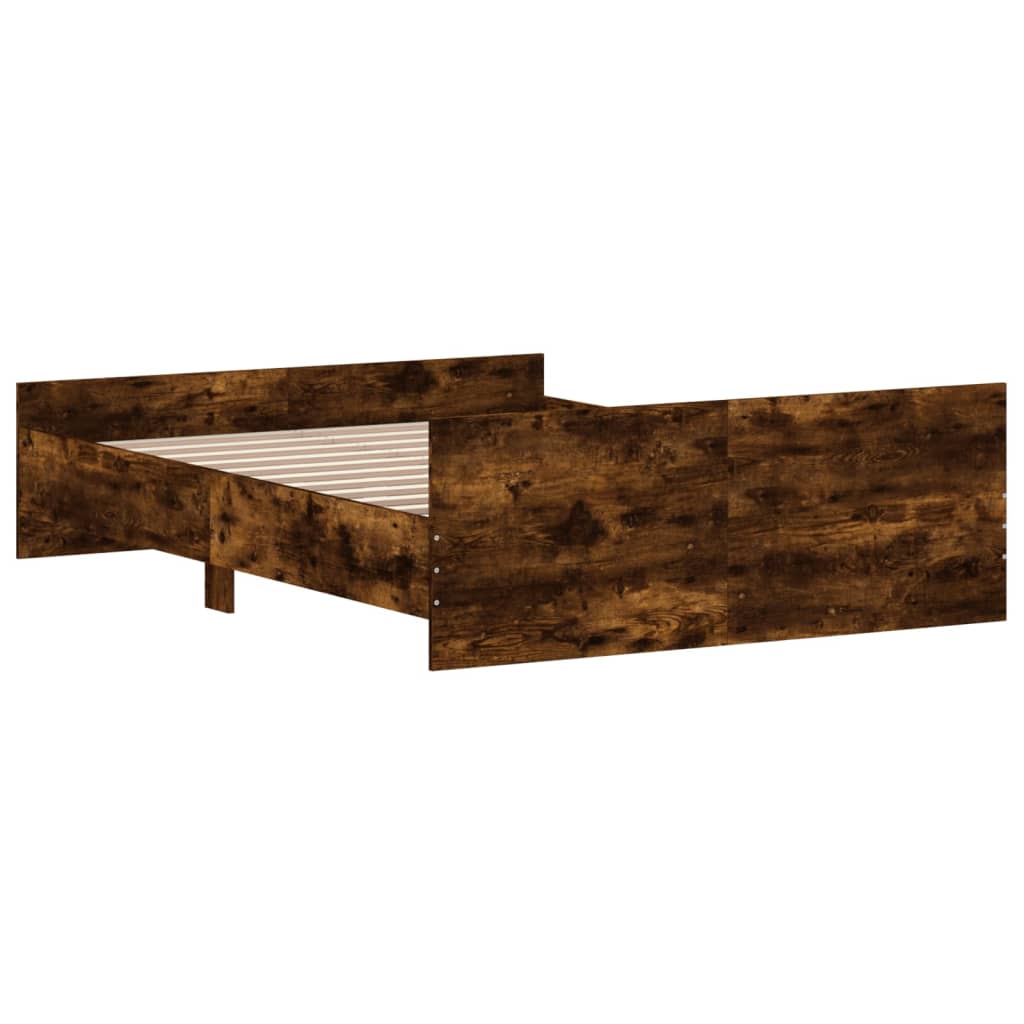 vidaXL Bed Frame without Mattress Smoked Oak 140x190 cm